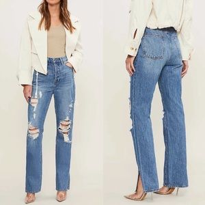 Good American Distressed Straight Leg Jeans - 6/28